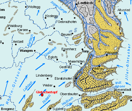 Lage Gletschertopf bei Scheffau